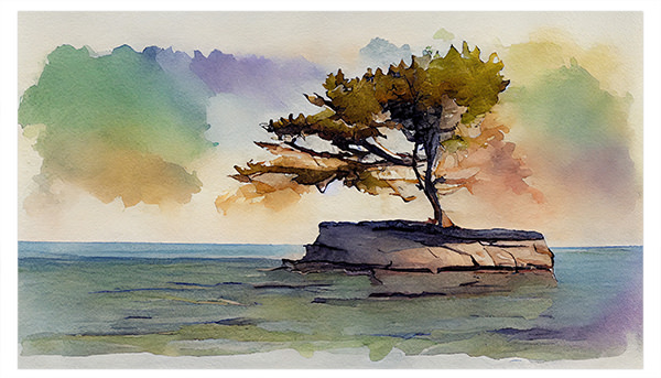 The Lone Cedar on Lake Michigan