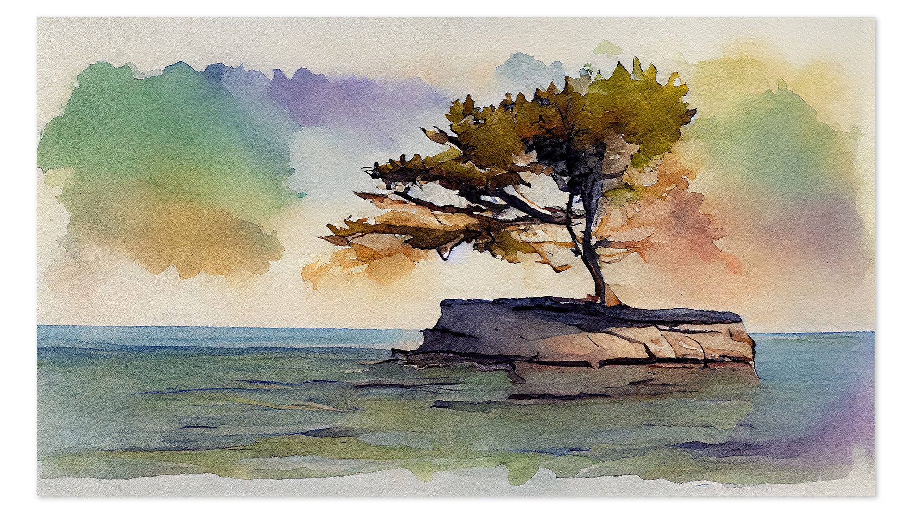 Lone-Cedar-on-Lake-Michigan-Painting