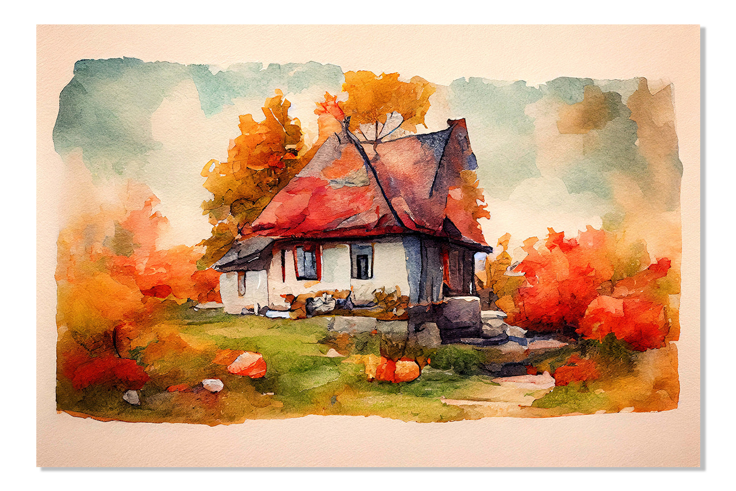 Quaint-Watercolor-Cottage